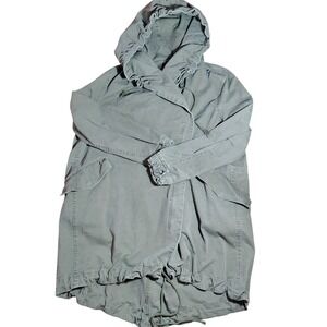 Cookie Couture Army Green Hooded Drawstring Utility Jacket Women XS S